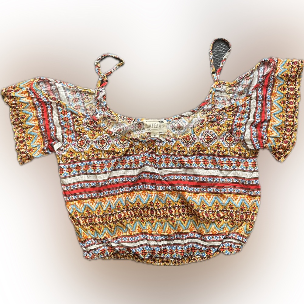 La Hearts Multicolor Patterned Blouse - image 1